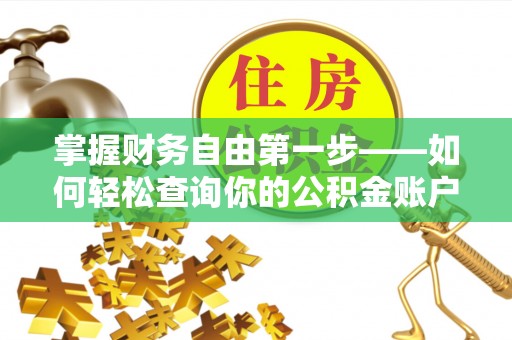 林内掌握财务自由第一步——如何轻松查询你的公积金账户余额