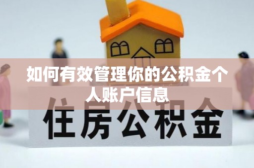 林内如何有效管理你的公积金个人账户信息