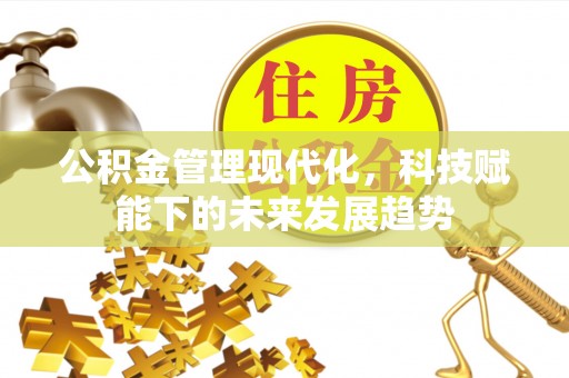 林内公积金管理现代化，科技赋能下的未来发展趋势